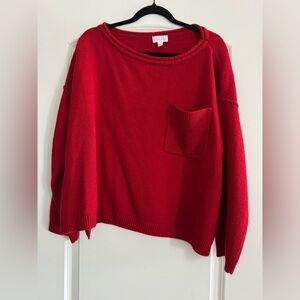 Pink Lily Vibrant Red Crew Neck Sweater